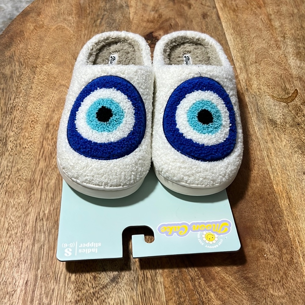 Evil Eye Moon Cake Ladies Slippers Small Size (5-6)